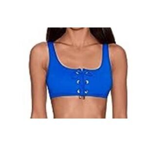 879 Lauren Ralph Lauren beach front  laced bra bikini top ROYAL BLUE sz 4 new